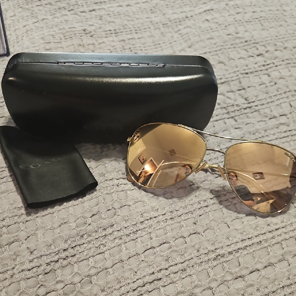 Coach Gold-Toned Aviator Sunglasses